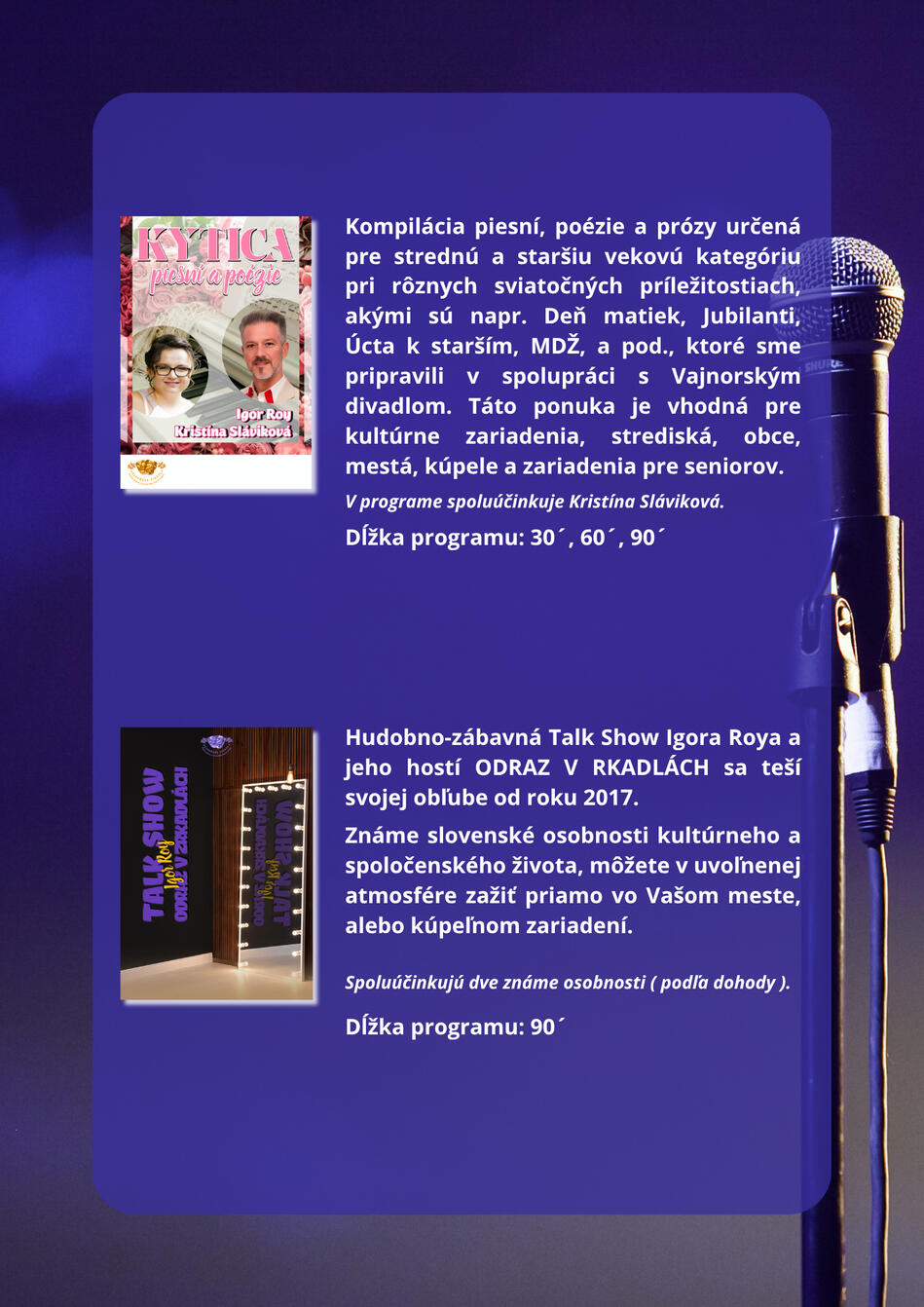 Igor Roy hudobné vystúpenia Igor Roy hudobné vystúpenia